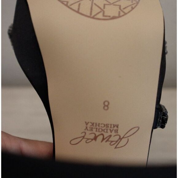 Jewel Badgley Mischka Women's Sz 8M Black Rochel Platform Block Heels - Picture 7 of 9